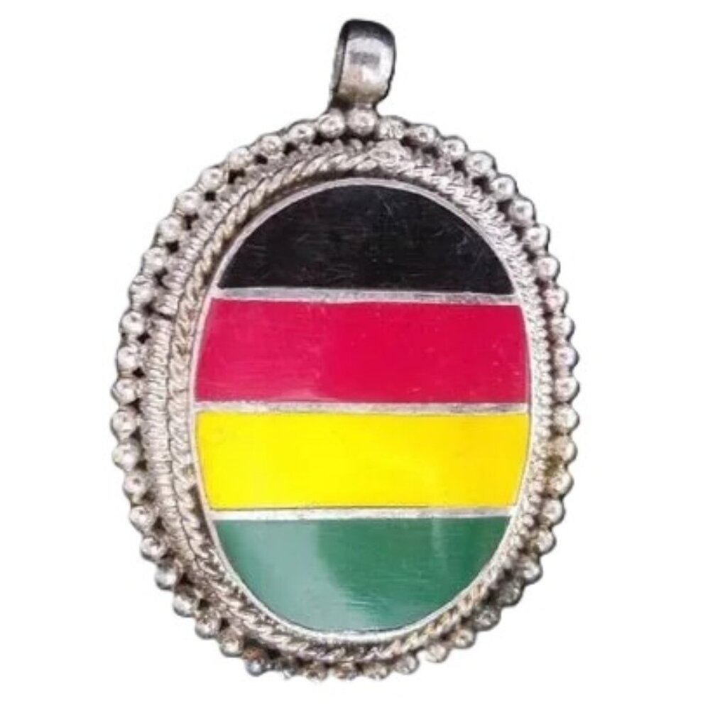 RASTA Vintage Reggae Bob Marley Pendant metal enamel Jamaica New